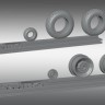 Print Scale PSW72016 North-American P-51D Mustang Resin Rims And Elastic Rubber Wheels 1/72