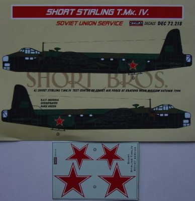 Kora Model DEC72218 Short Stirling T.Mk.IV Soviet Union декали декали 1/72