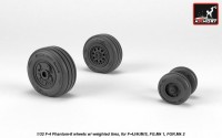 Armory ARAW32308 McDonnell F-4 Phantom-II wheels with weighted tires/tyres, late production 1/32
