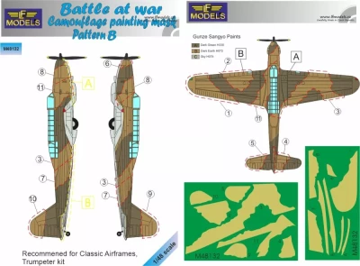 Lf Model M48132 Mask Battle At War Camo painting Pattern B 1/48