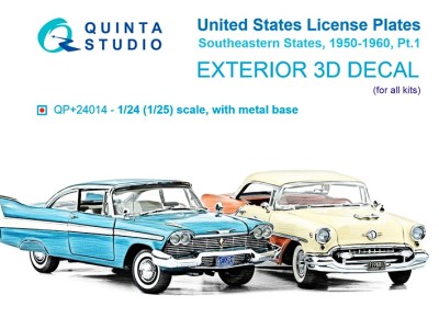Quinta studio QP+24014 Автомобильные номера США, юго-восточные штаты, 1950-1960 , часть1 1/24