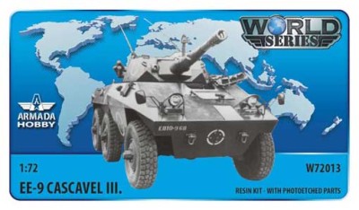 Armada Hobby W72013 Brazilian 6x6 Armoured Car EE-9 Cascavel III. Resin kit w. PE set 1/72