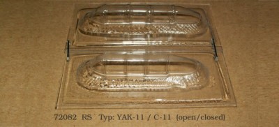 Rob Taurus 72082 Vacu Canopy Yak-11|C-11, 2 pcs. (RS MODEL) 1/72