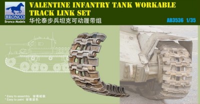 Bronco AB3536 British Valentine Workable Track link Set 1/35