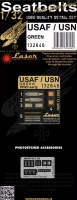 HGW 132646 Seatbelts USAF/USN - Green (laser) 1/32
