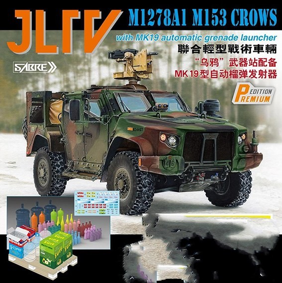 Sabre model 35A13-P Американский бронеавтомобиль JLTV M1278A1 M153 CROWS с автоматическим гранатометом MK19 (премиум версия) 1/35