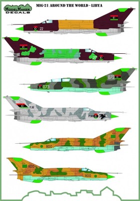 Model Maker Decals MD32110 Mikoyan MiG-21 Around The World - Libya 1/32
