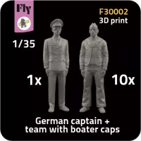 Fly F30002 1x Captain & 10x Sailors w/ boater caps 1/35