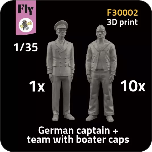 Fly F30002 1x Captain & 10x Sailors w/ boater caps 1/35