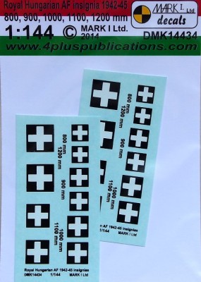 4+ Publications DMK-14434 1/144 Decals Royal Hungarian AF insignia 1942-45