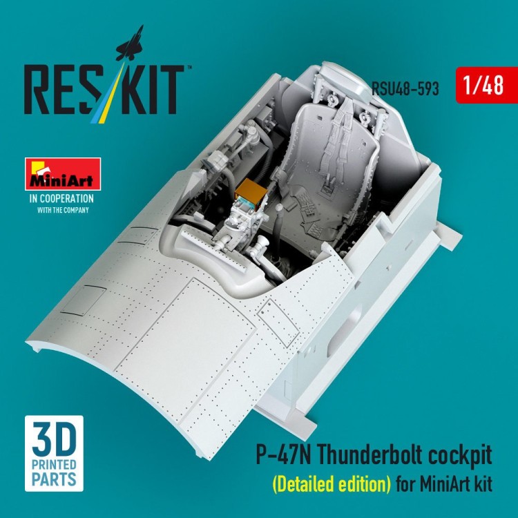 Reskit U48593 P-47N Thunderbolt cockpit Detailed (MINA) 1/48