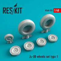Reskit RS48-0270 Ju-88 колеса - type 1 (DRAG,HAS,ICM,REV) 1/48