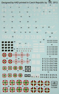 HAD J72004 Decal Hungarian markings WWII 1/72