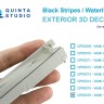 Quinta studio QP00016 Черные полосы / ватерлинии. Ширина 1,0 мм, длина 2820 мм. (для всех моделей) 1/0