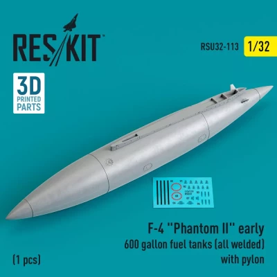 Reskit U32113 F-4 Phantom II early 600 gallon fuel tanks 1/32