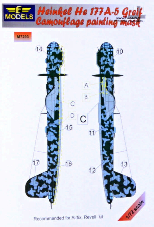 Lf Model M7293 Mask Heinkel He 177A-5 Greif Camoufl.painting 1/72