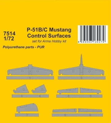 CMK 7514 P-51B/C Mustang Control Surfaces (ARMA H.) 1/72