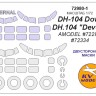 KV Models 72980-1 DH-104 Dove / DH.104 "Devon" (AMODEL #72294, #72334) - (двусторонние маски) + маски на диски и колеса AMODEL GB 1/72