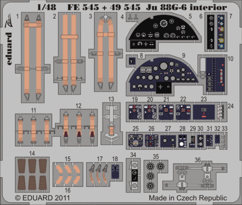 Eduard FE545 Ju 88G-6 interior S.A.