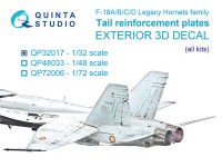 Quinta Studio QP32017 Усиливающие килевые накладки F/A-18A/B/C/D (для всех моделей) 1/32