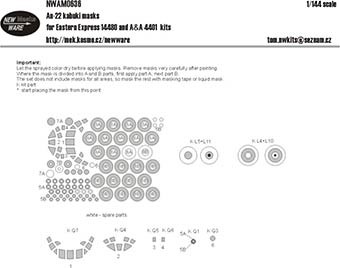 New Ware NWA-M0636 1/144 Mask An-22 (East.Express, A&amp;A Model)