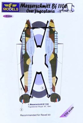 Lf Model C3264 Decals Bf 110C over Yugoslavia (REV) 1/32