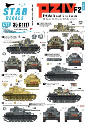 Star Decals 35-C1117 Pz.Kpfw.IV Ausf.F2. Pz.Kpfw.IV Ausf.F2 (early G) in Russia 1/35