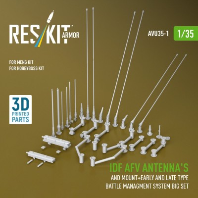 Reskit AVU35001 IDF AFV antenna's and mount (3D Printed) 1/35