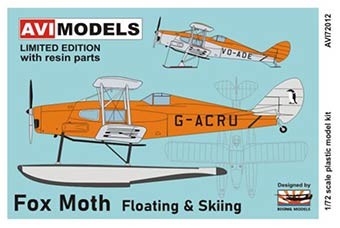 Aviprint 72012 1/72 Fox Moth Floating &amp; Skiing (2x camo)
