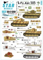 Star Decals 35-C1358 s.Pz.Abt. 505 1943-44. Tiger I on Eastern front 1944-45. Early and mid production Tiger I and Befehls-Tiger 1/35
