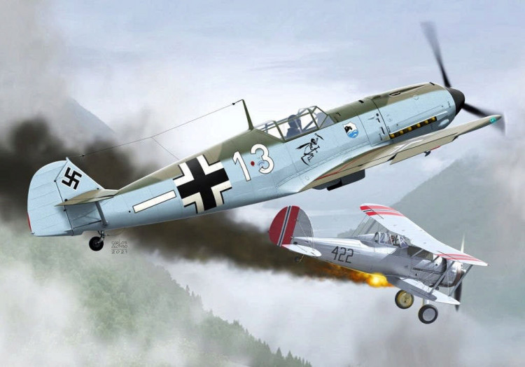 Az Model 78005 Messesrschmitt Bf 109E-1 JG.77 (3x camo) 1/72