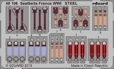 Eduard 49108 Seatbelts France WWI STEEL 1:48