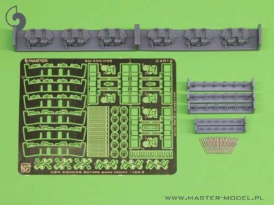 Master SM-350-095 USN 40 mm/56 Bofors quadruple mount ver.3 / with Mk-51 director (6pcs) 1:350
