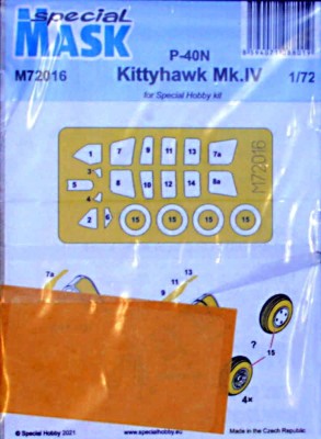 Special Hobby M72016 Mask for P-40N/Kittyhawk Mk.IV (SP.HOBBY) 1/72