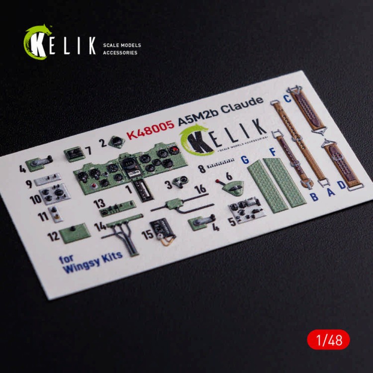 Reskit K48005 A5M2B Claude interior 3D decals (WINGSY) 1/48