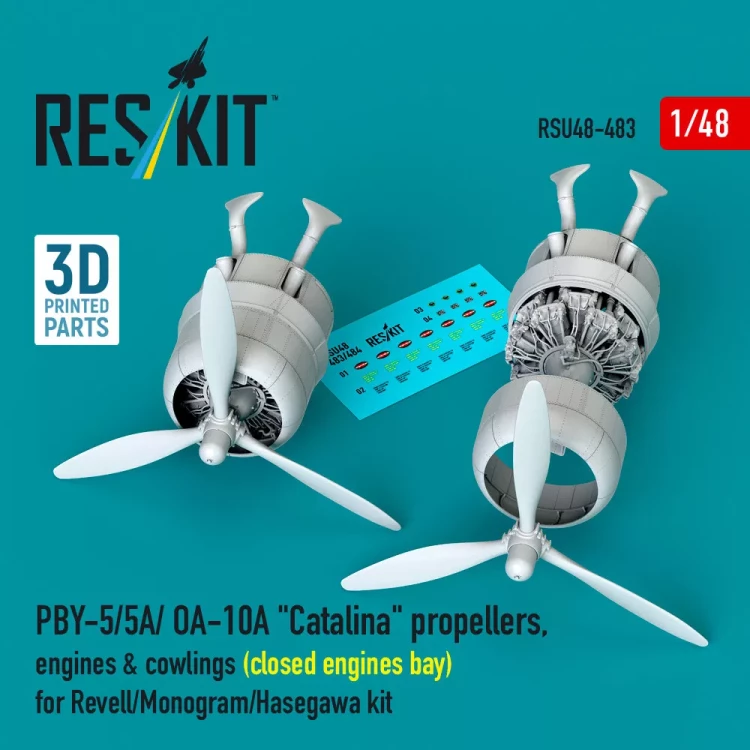 Reskit U48483 PBY-5 / OA-10A prop.&eng.&cowlings-closed bay 1/48