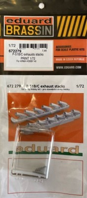 Eduard 672279 BRASSIN P-51B/C exh.stacks PRINT (ARMA H.) 1/72