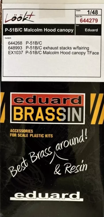 Eduard 644279 BRASSIN P-51B/C Malcolm Hood canopy looKplus 1/48
