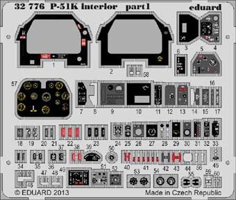 Eduard 32776 1/32 Цветное Фототравление для P-51K interior S.A.