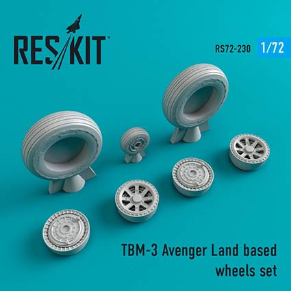 Reskit RS72-0230 TBM-3 Avenger Land based wheels (ACAD/HAS) 1/72