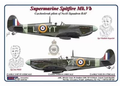 AML AMLC32027 Decals Czechosl.pilots of No.65 Squadron RAF 1/32