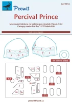 Peewit M72355 Canopy mask Percival Prince (VALOM) 1/72