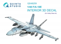 Quinta studio QD48259 F/A-18E (HobbyBoss) 3D Декаль интерьера кабины 1/48