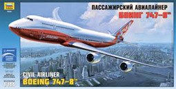 Звезда 7010 Пассажирский авиалайнер Боинг 747-8 1/144