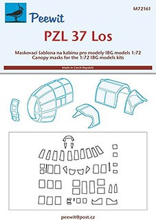 Peewit M72161 1/72 Canopy mask PZL 37 Los (IBG)