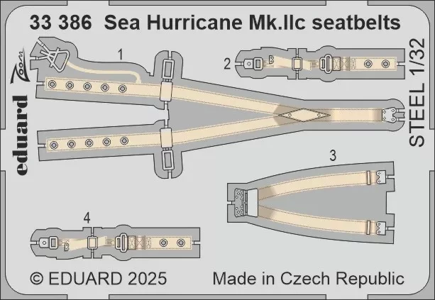 Eduard 33386 Sea Hurricane Mk.IIc seatbelts STEEL (REV) 1/32