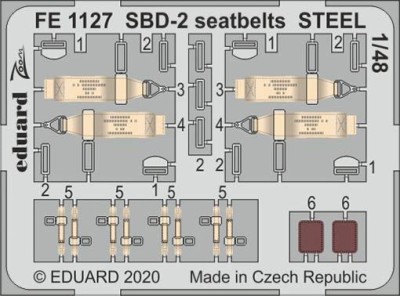 Eduard FE1127 1/48 SBD-2 seatbelts STEEL (ACAD)