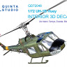 Quinta Studio QD72046 Uh-1B (Italeri) 3D Декаль интерьера кабины 1/72