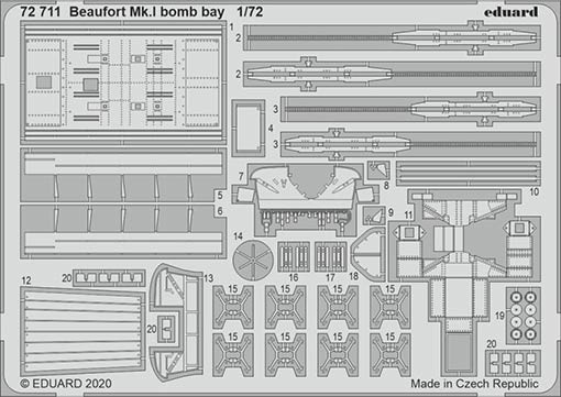 Eduard 72711 SET Beaufort Mk.I bomb bay (AIRF)