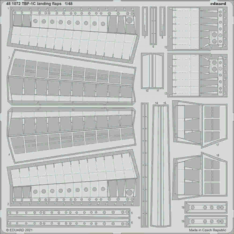 Eduard 481072 SET TBF-1C landing flaps (ACAD) 1/48